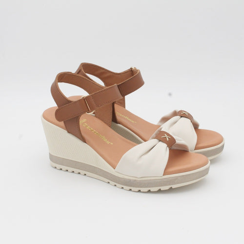 SANDALIA CUÑA DESCANFLEX 25437 IVORY