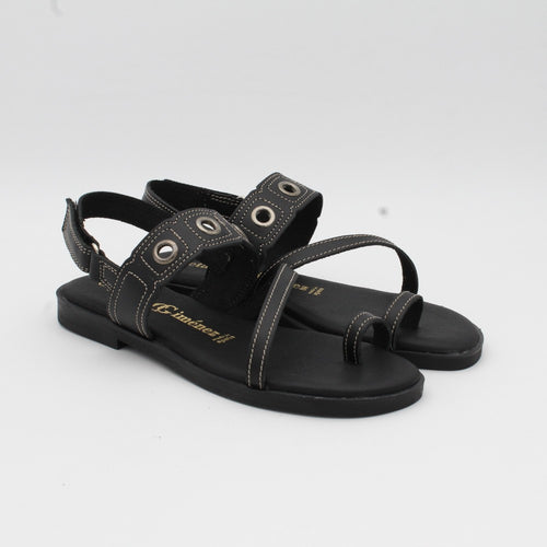 SANDALIA PLANA NEGRO 14437