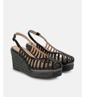 SANDALIA CUÑA BLACK 6002