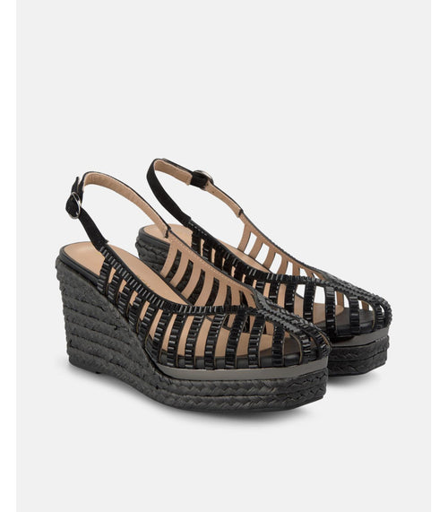 SANDALIA CUÑA BLACK 6002
