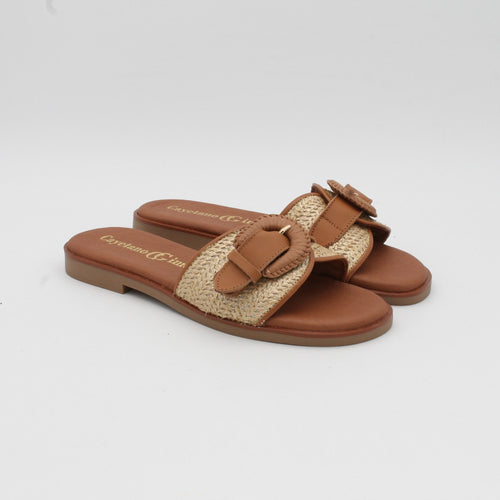 SANDALIA PLANA CAMEL 14435