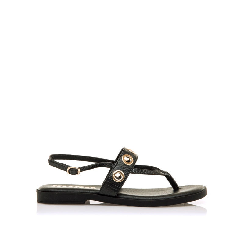 SANDALIA PLANA NEGRO 55755