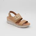 SANDALIA CUÑA CAMEL 21221