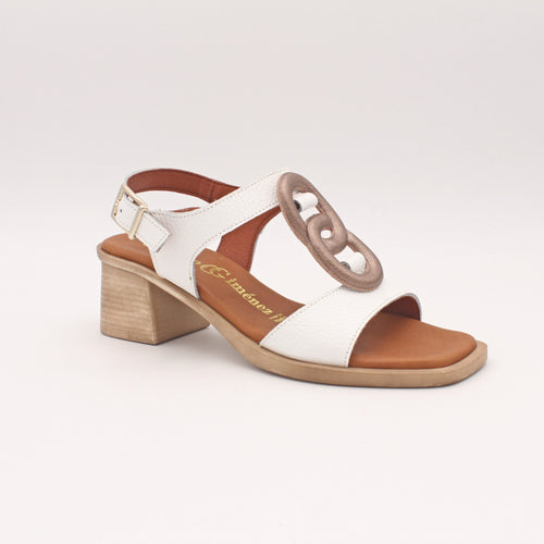 Sandalia tacón Cayetano Giménez  15533 Blanco