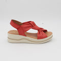 SANDALIA PLATAFORMA DESCANFLEX 25535 ROJO