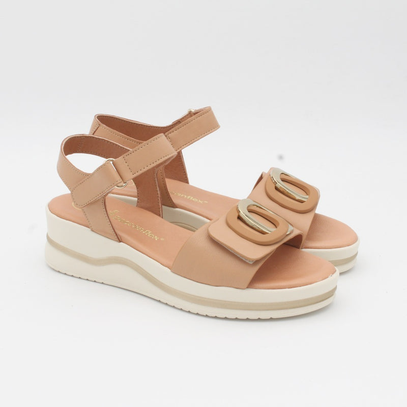 SANDALIA PLATAFORMA DESCANFLEX 21120 CAMEL