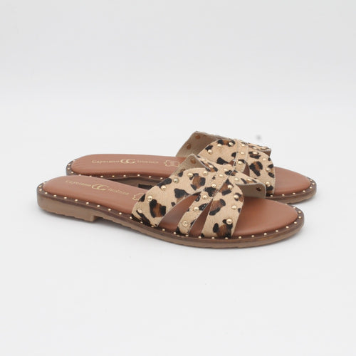 SANDALIA PLANA CAYETANO GIMÉNEZ 62094 LEOPARDO
