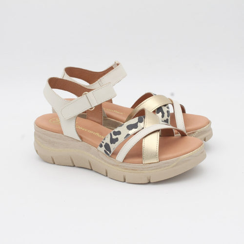 SANDALIA PLATAFORMA DESCANFLEX 21126 CHAMPAGNE