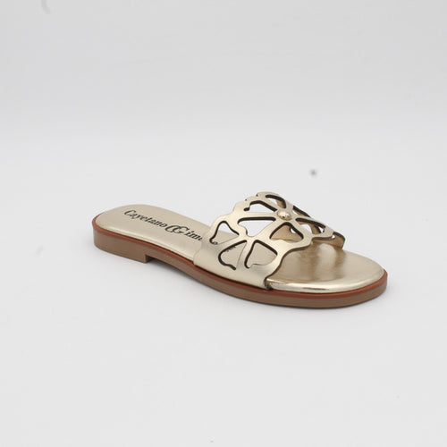 SANDALIA PLANA PLATINO 14438