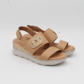 SANDALIA CUÑA CAMEL 21221