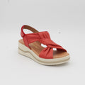 SANDALIA PLATAFORMA DESCANFLEX 25535 ROJO